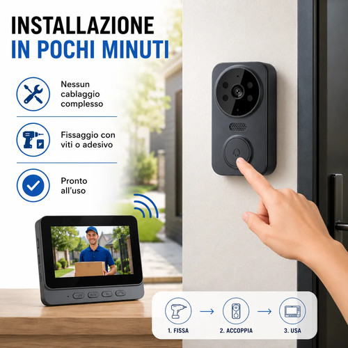 Videocitofono wireless - videocitofono, 4,3"