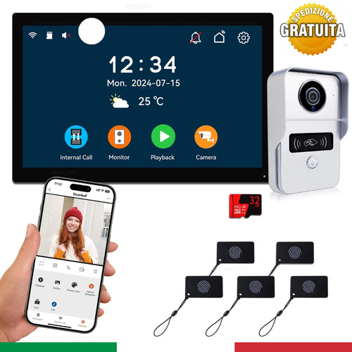 Videocitofono wifi fili kit - 2,
